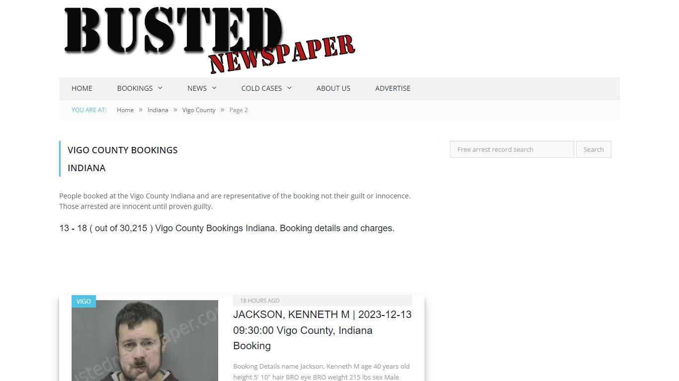 Vigo County, IN Mugshots - page 2 - BUSTEDNEWSPAPER.COM